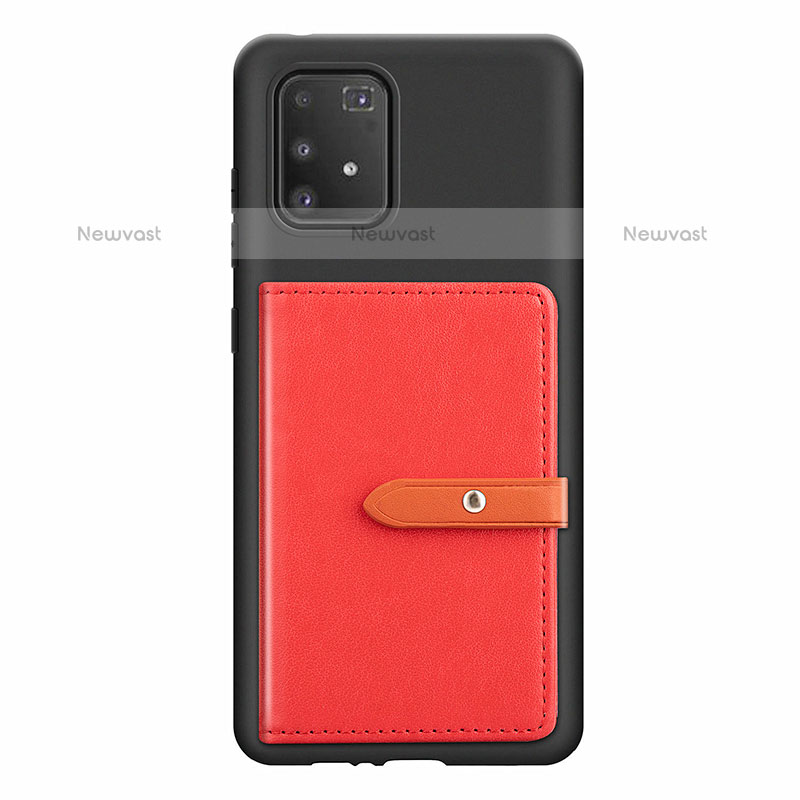 Ultra-thin Silicone Gel Soft Case Cover with Magnetic S10D for Samsung Galaxy A91 Red
