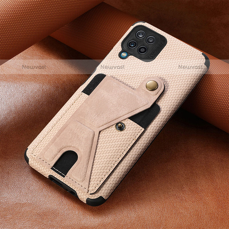 Ultra-thin Silicone Gel Soft Case Cover with Magnetic S10D for Samsung Galaxy F12 Rose Gold
