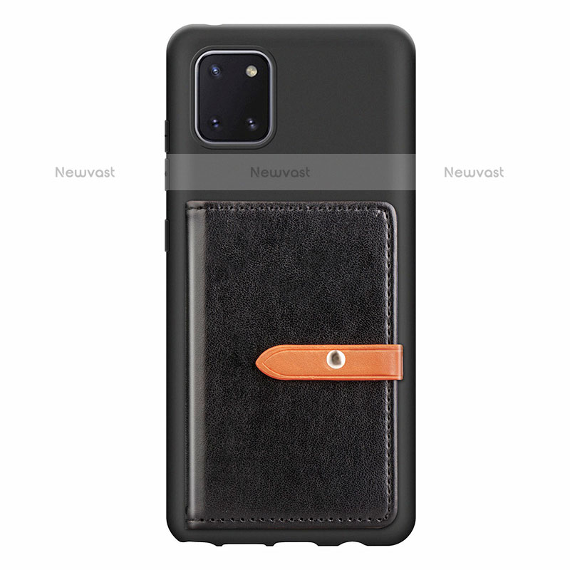 Ultra-thin Silicone Gel Soft Case Cover with Magnetic S10D for Samsung Galaxy Note 10 Lite Black