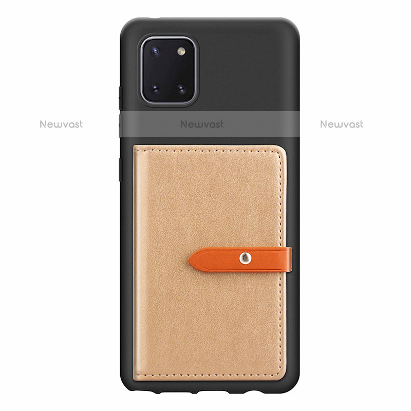 Ultra-thin Silicone Gel Soft Case Cover with Magnetic S10D for Samsung Galaxy Note 10 Lite Khaki