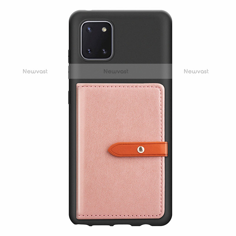 Ultra-thin Silicone Gel Soft Case Cover with Magnetic S10D for Samsung Galaxy Note 10 Lite Pink