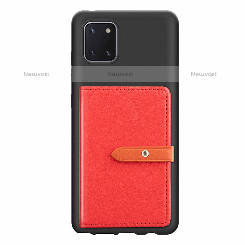 Ultra-thin Silicone Gel Soft Case Cover with Magnetic S10D for Samsung Galaxy Note 10 Lite Red