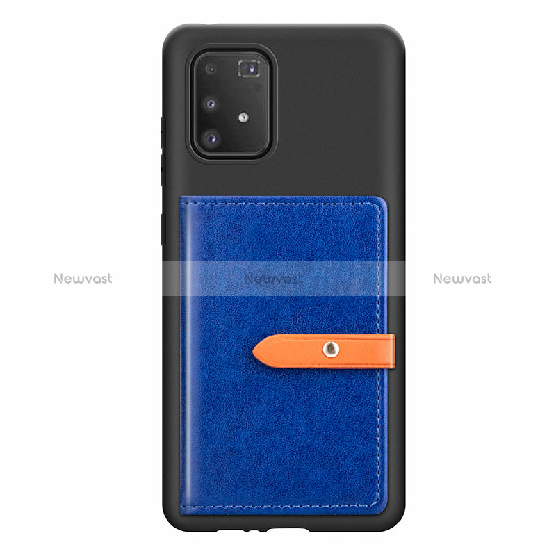 Ultra-thin Silicone Gel Soft Case Cover with Magnetic S10D for Samsung Galaxy S10 Lite Blue