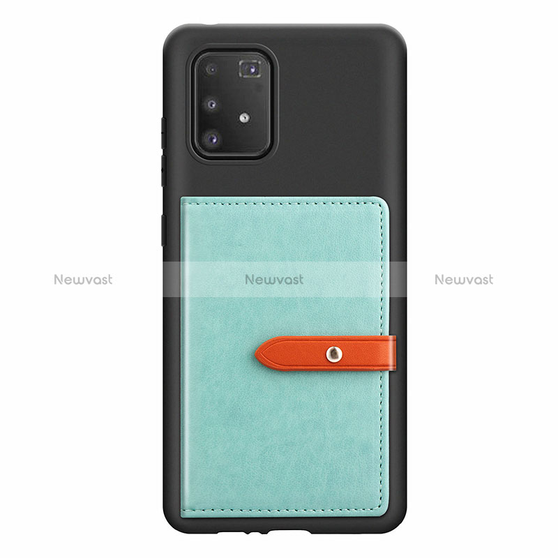 Ultra-thin Silicone Gel Soft Case Cover with Magnetic S10D for Samsung Galaxy S10 Lite Mint Blue