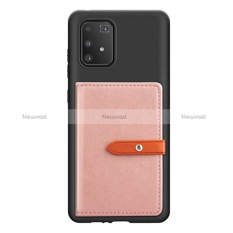 Ultra-thin Silicone Gel Soft Case Cover with Magnetic S10D for Samsung Galaxy S10 Lite Pink