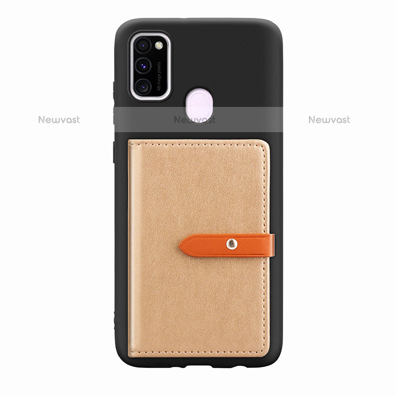 Ultra-thin Silicone Gel Soft Case Cover with Magnetic S11D for Samsung Galaxy M21 Gold