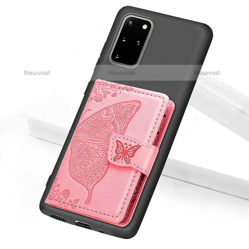 Ultra-thin Silicone Gel Soft Case Cover with Magnetic S11D for Samsung Galaxy S20 Plus 5G Rose Gold