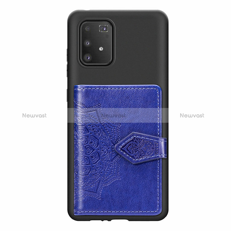 Ultra-thin Silicone Gel Soft Case Cover with Magnetic S12D for Samsung Galaxy M80S Blue