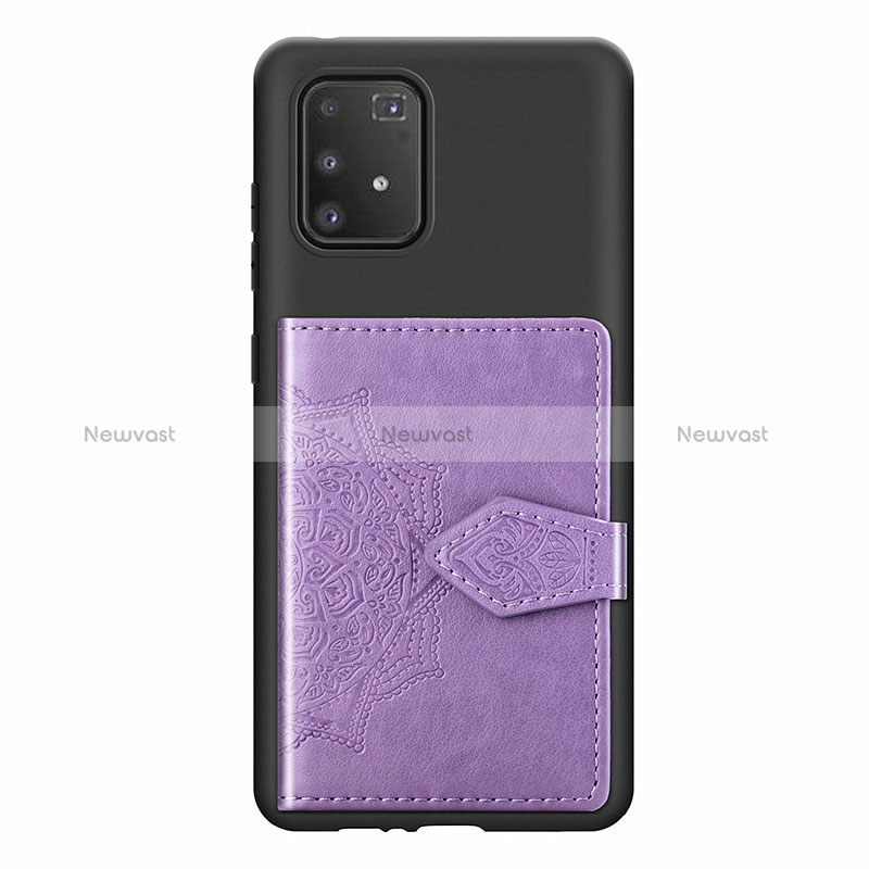 Ultra-thin Silicone Gel Soft Case Cover with Magnetic S12D for Samsung Galaxy M80S Purple