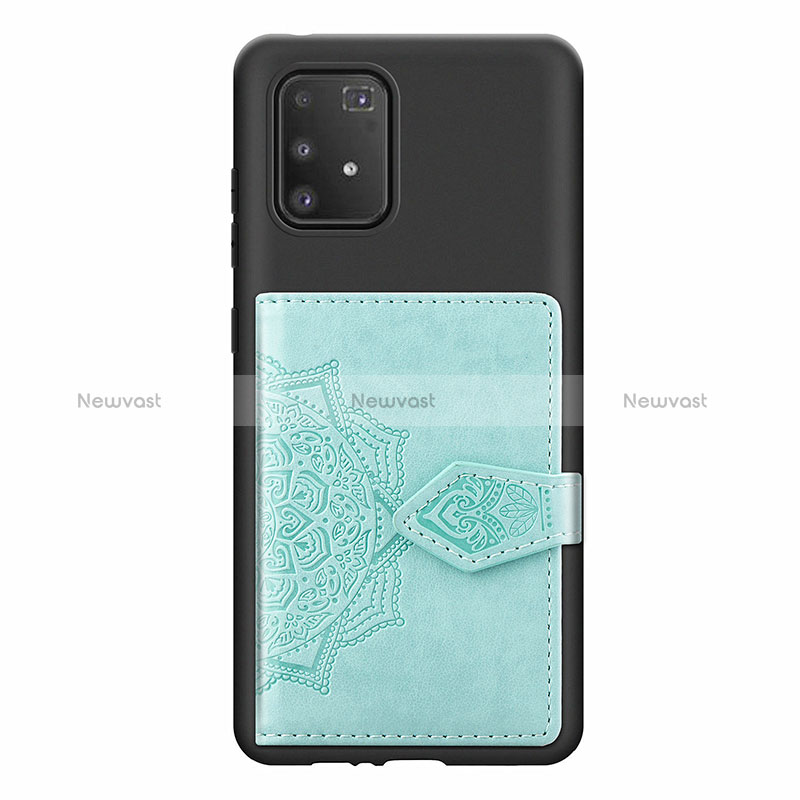 Ultra-thin Silicone Gel Soft Case Cover with Magnetic S12D for Samsung Galaxy S10 Lite Mint Blue