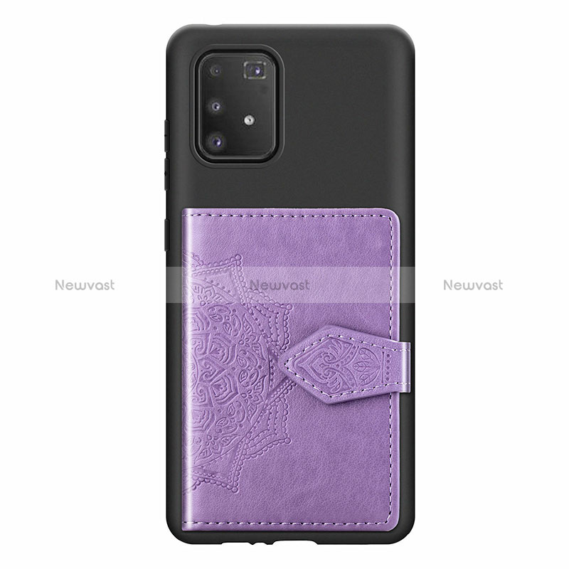 Ultra-thin Silicone Gel Soft Case Cover with Magnetic S12D for Samsung Galaxy S10 Lite Purple