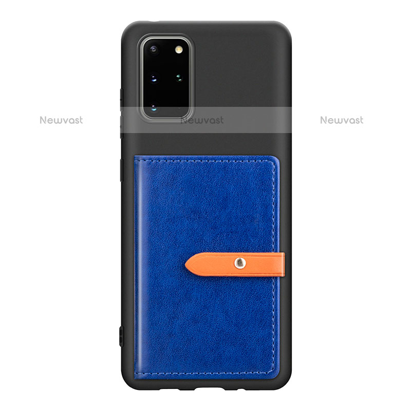 Ultra-thin Silicone Gel Soft Case Cover with Magnetic S12D for Samsung Galaxy S20 Plus Blue