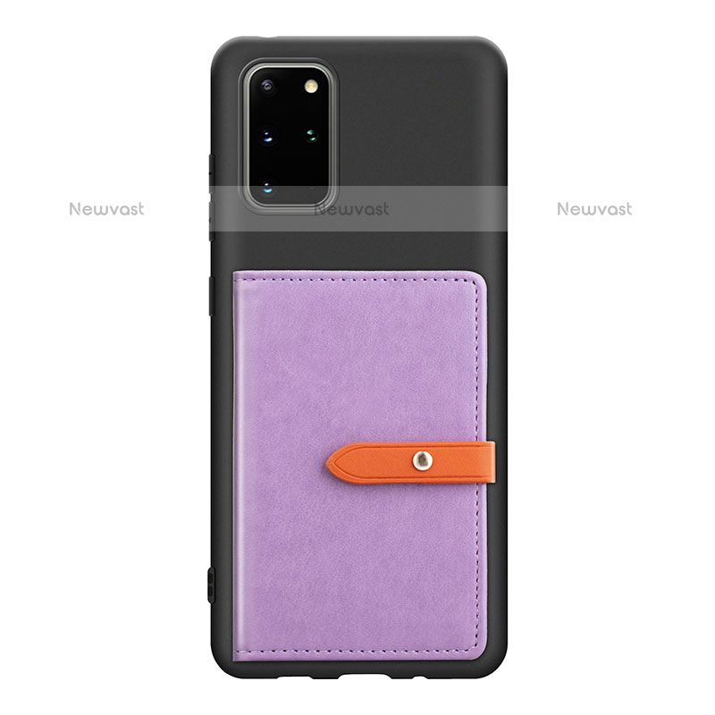 Ultra-thin Silicone Gel Soft Case Cover with Magnetic S12D for Samsung Galaxy S20 Plus Purple