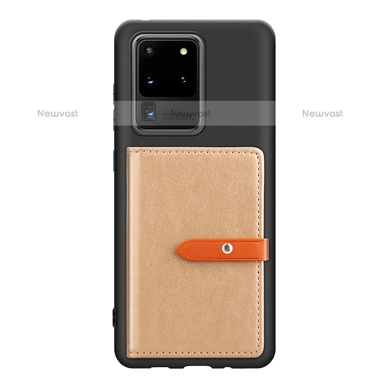 Ultra-thin Silicone Gel Soft Case Cover with Magnetic S12D for Samsung Galaxy S20 Ultra Khaki