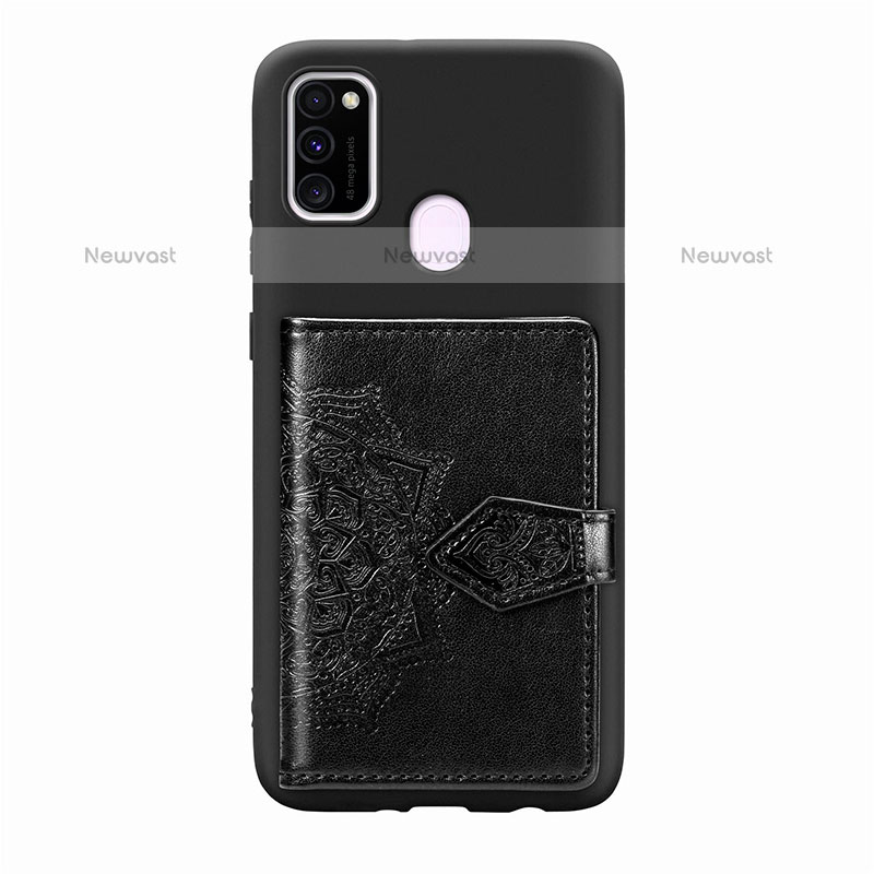 Ultra-thin Silicone Gel Soft Case Cover with Magnetic S13D for Samsung Galaxy M30s Black