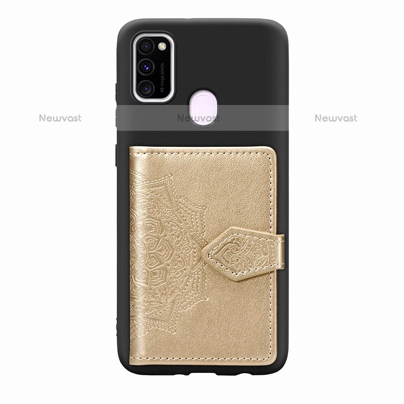 Ultra-thin Silicone Gel Soft Case Cover with Magnetic S13D for Samsung Galaxy M30s Gold