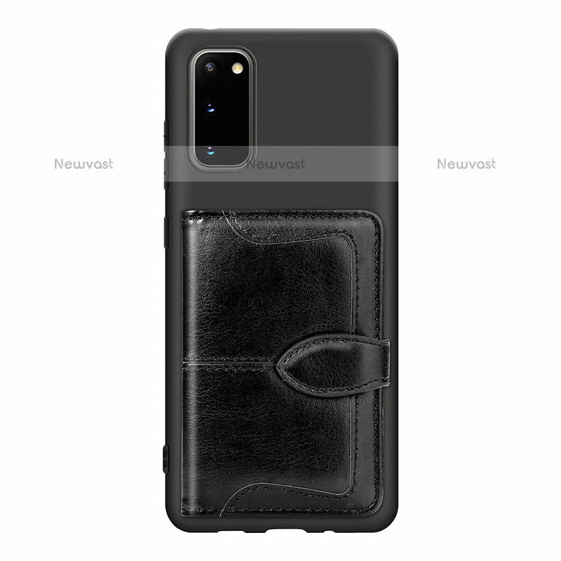Ultra-thin Silicone Gel Soft Case Cover with Magnetic S13D for Samsung Galaxy S20 Black