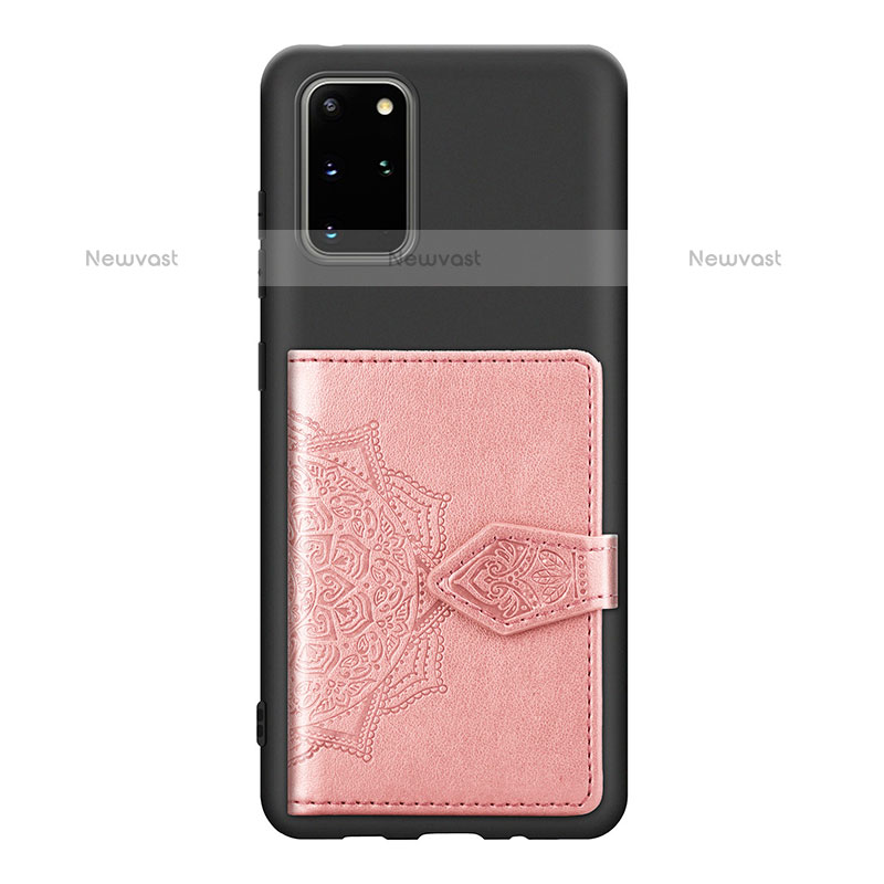 Ultra-thin Silicone Gel Soft Case Cover with Magnetic S13D for Samsung Galaxy S20 Plus 5G Rose Gold