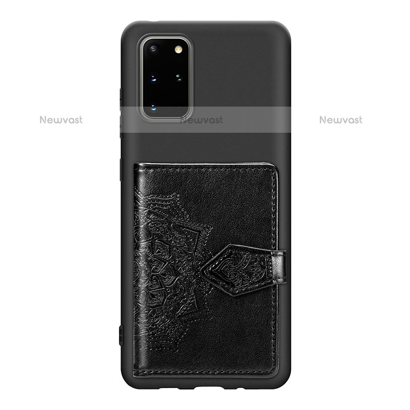 Ultra-thin Silicone Gel Soft Case Cover with Magnetic S13D for Samsung Galaxy S20 Plus Black