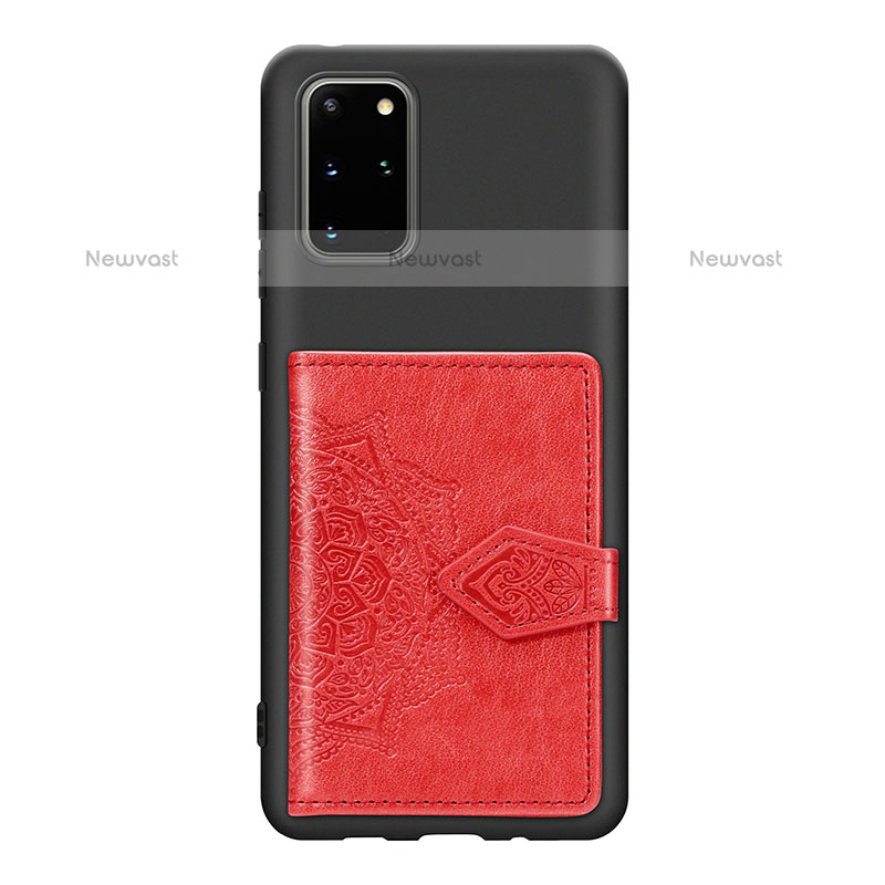 Ultra-thin Silicone Gel Soft Case Cover with Magnetic S13D for Samsung Galaxy S20 Plus Red