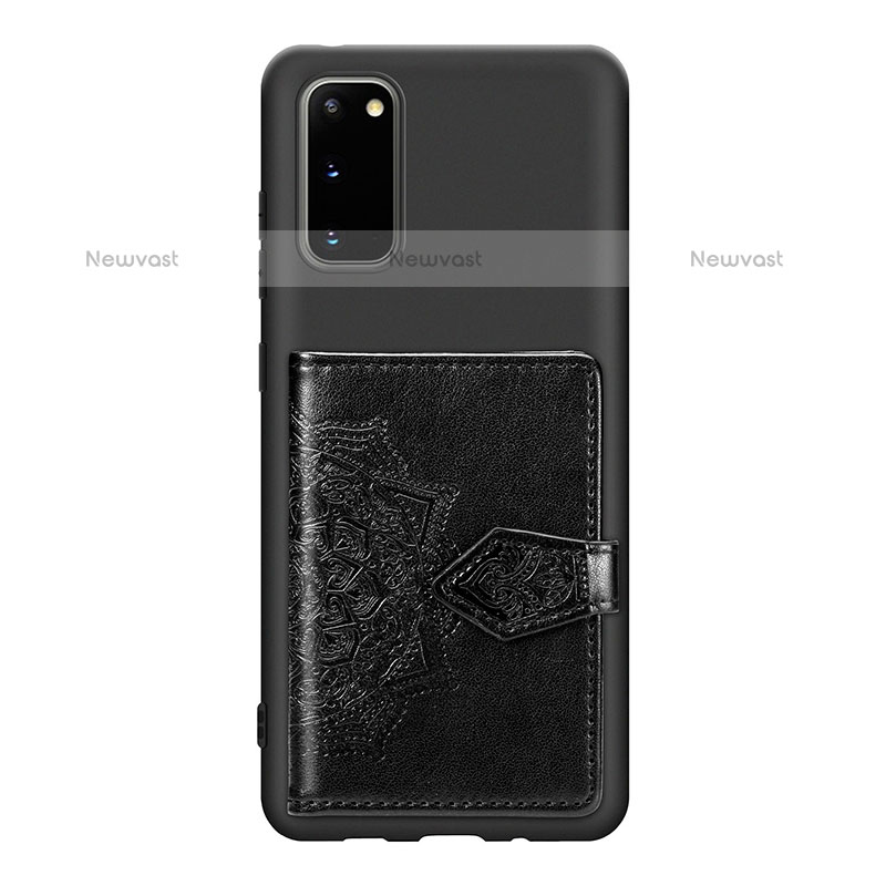 Ultra-thin Silicone Gel Soft Case Cover with Magnetic S14D for Samsung Galaxy S20 5G Black