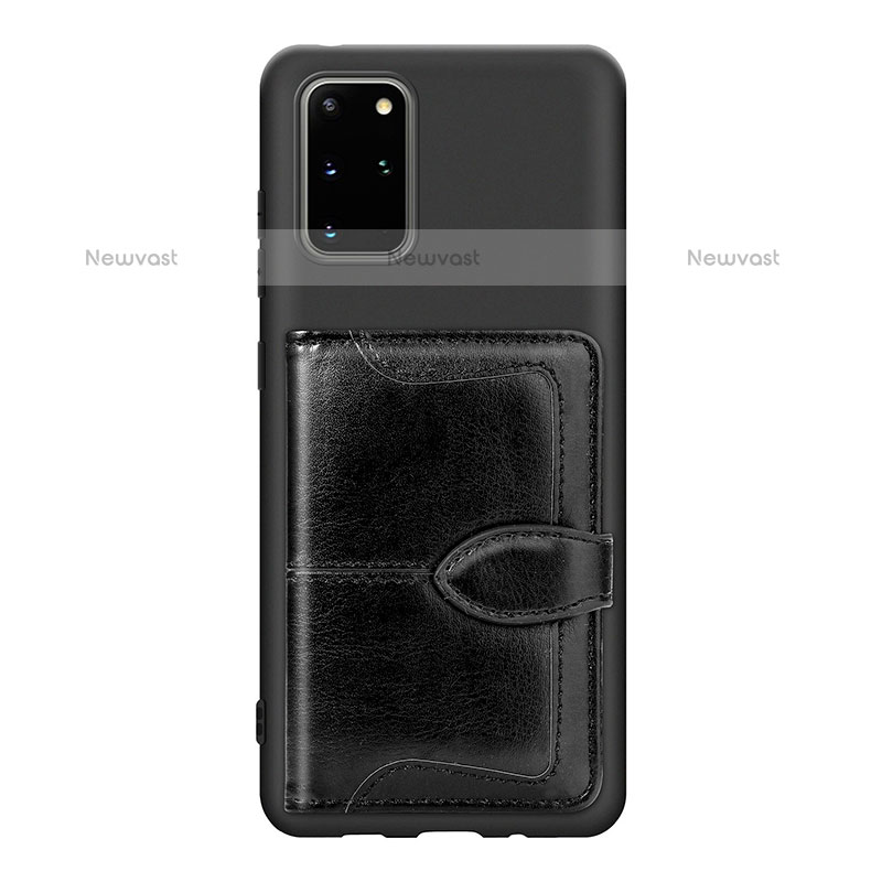 Ultra-thin Silicone Gel Soft Case Cover with Magnetic S14D for Samsung Galaxy S20 Plus 5G Black