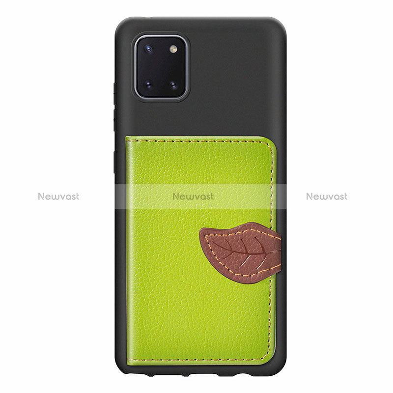 Ultra-thin Silicone Gel Soft Case Cover with Magnetic S15D for Samsung Galaxy A81 Green