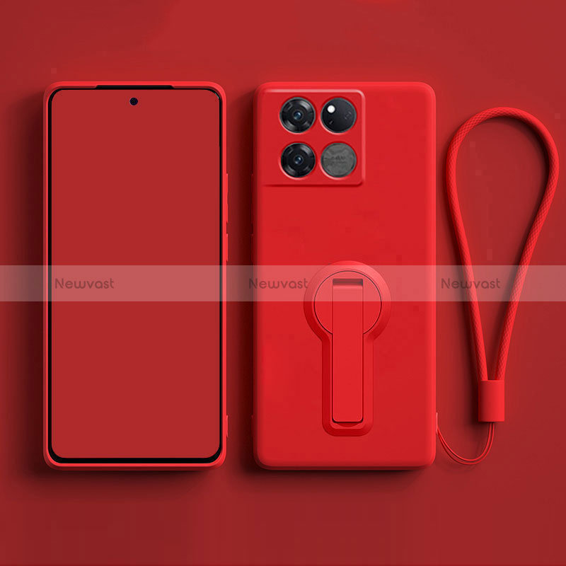 Ultra-thin Silicone Gel Soft Case Cover with Stand for OnePlus 10T 5G Red