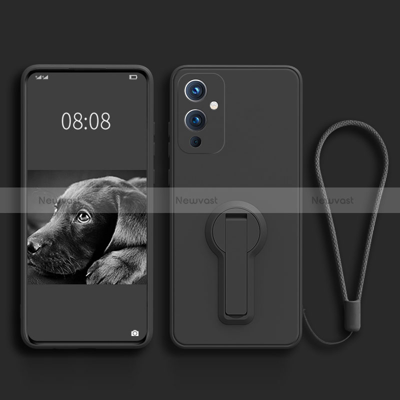 Ultra-thin Silicone Gel Soft Case Cover with Stand for OnePlus 9 5G