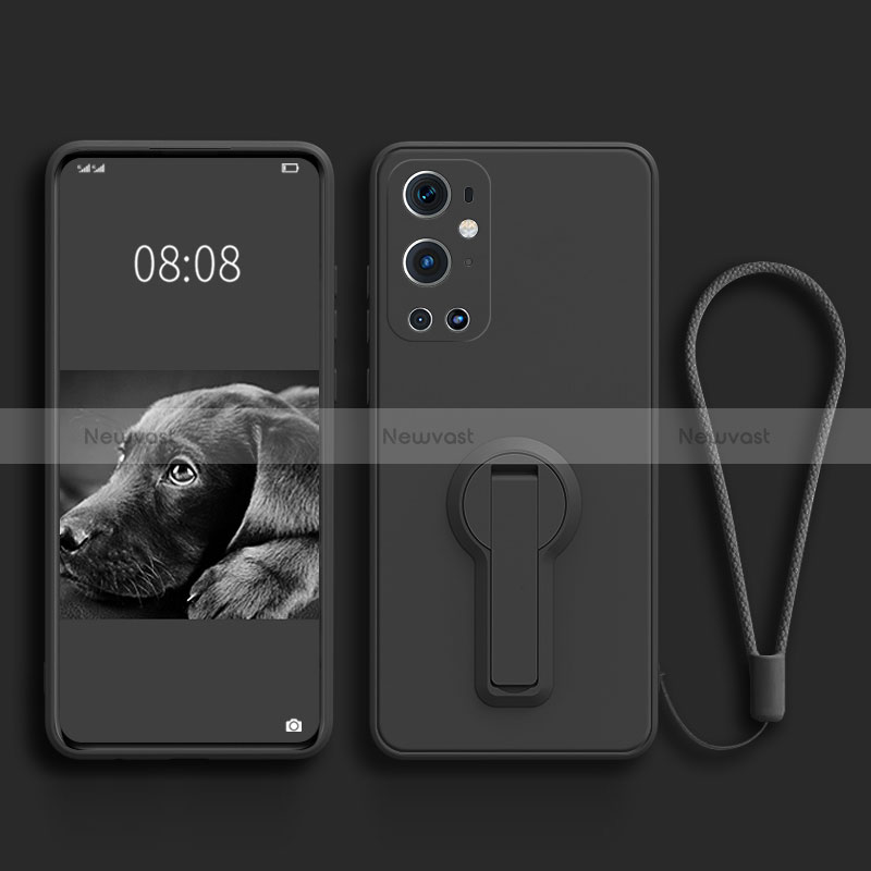 Ultra-thin Silicone Gel Soft Case Cover with Stand for OnePlus 9 Pro 5G