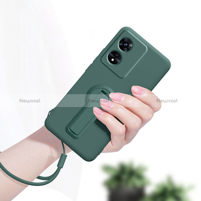 Ultra-thin Silicone Gel Soft Case Cover with Stand for Oppo A1x 5G