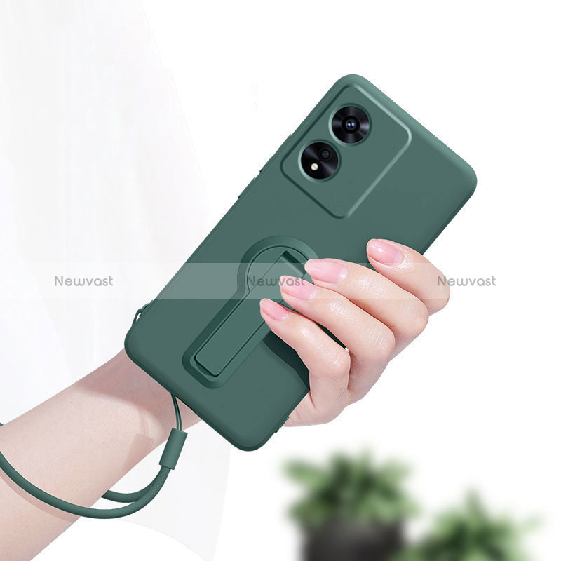 Ultra-thin Silicone Gel Soft Case Cover with Stand for Oppo A98 5G