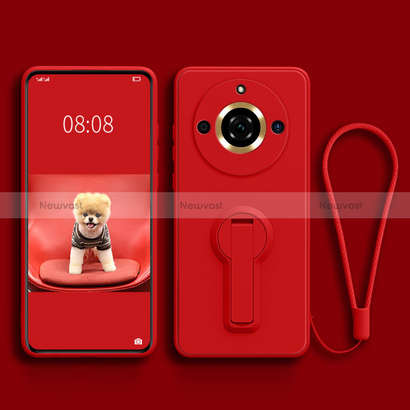 Ultra-thin Silicone Gel Soft Case Cover with Stand for Realme 11 Pro+ Plus 5G Red