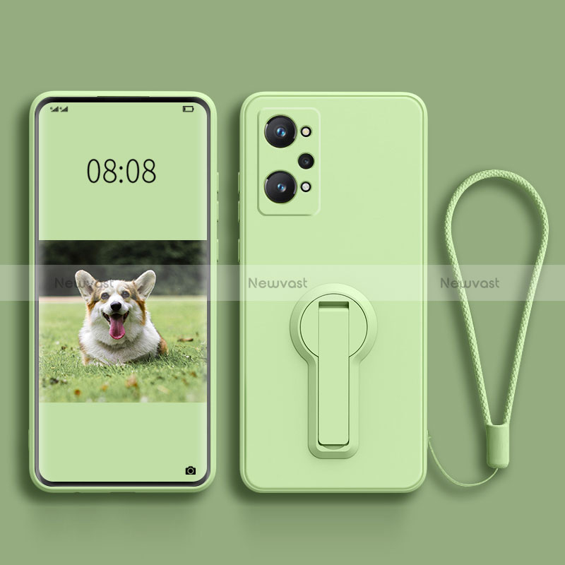 Ultra-thin Silicone Gel Soft Case Cover with Stand for Realme GT Neo2 5G Matcha Green