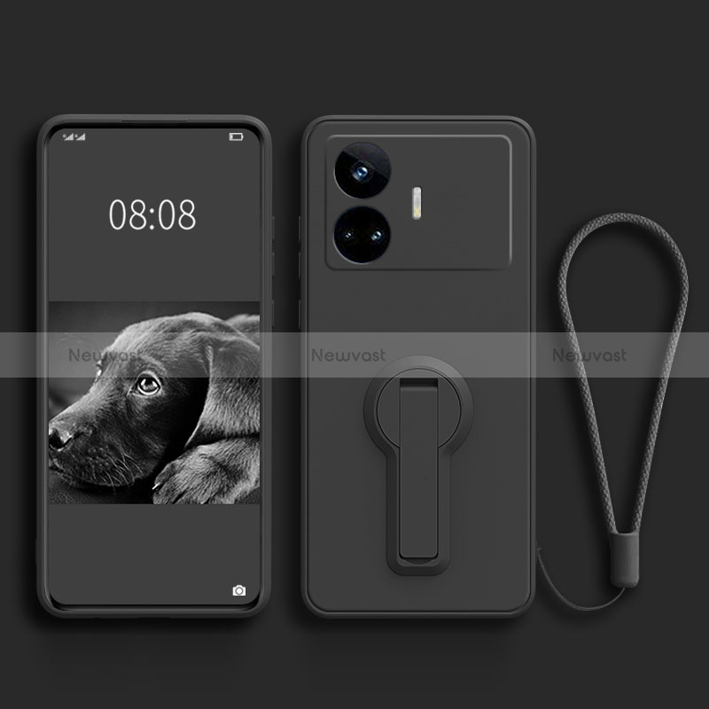 Ultra-thin Silicone Gel Soft Case Cover with Stand for Realme GT Neo5 SE 5G Black