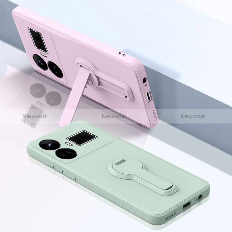 Ultra-thin Silicone Gel Soft Case Cover with Stand for Realme GT Neo6 5G
