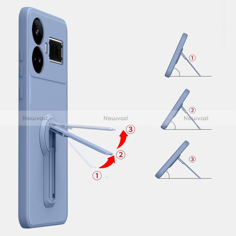 Ultra-thin Silicone Gel Soft Case Cover with Stand for Realme GT3 5G