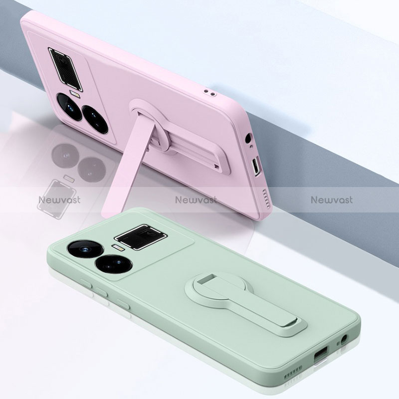 Ultra-thin Silicone Gel Soft Case Cover with Stand for Realme GT5 5G