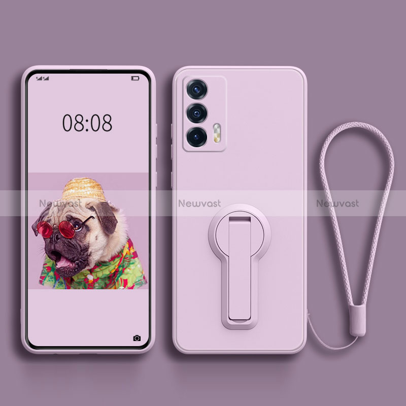 Ultra-thin Silicone Gel Soft Case Cover with Stand for Realme Q3 Pro 5G