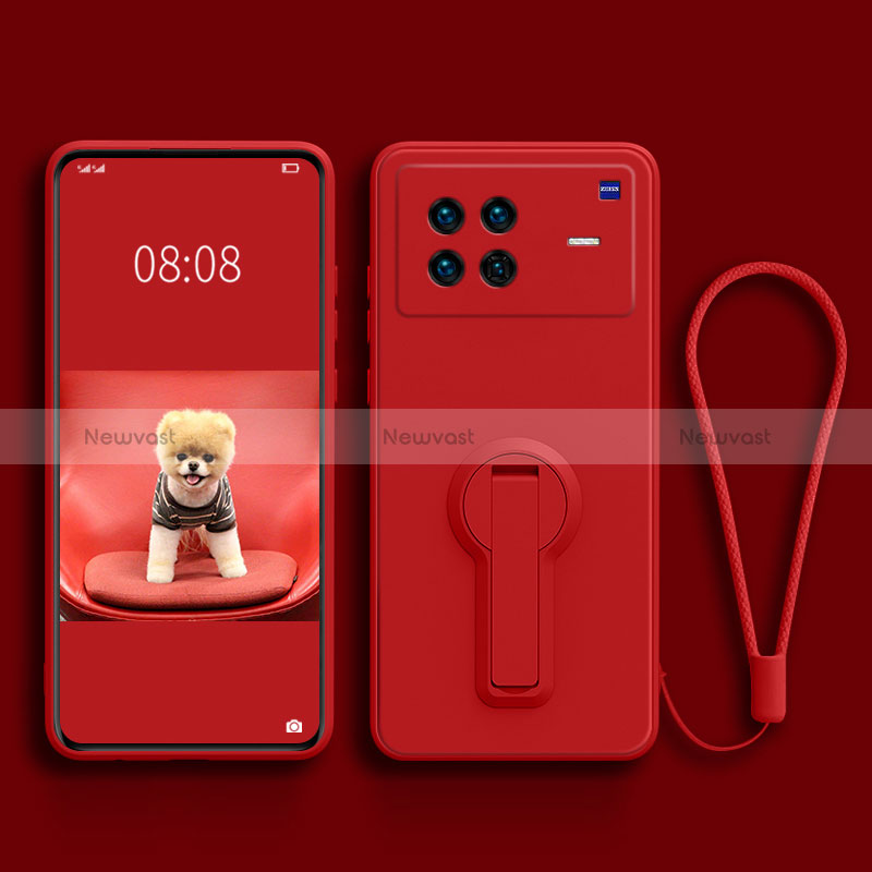 Ultra-thin Silicone Gel Soft Case Cover with Stand for Vivo X Note Red