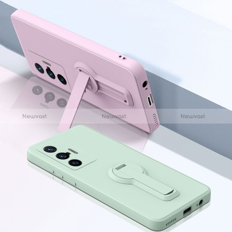 Ultra-thin Silicone Gel Soft Case Cover with Stand for Vivo X70t