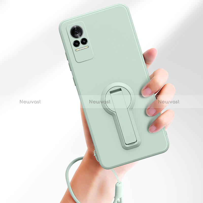 Ultra-thin Silicone Gel Soft Case Cover with Stand for Xiaomi Civi 1S 5G