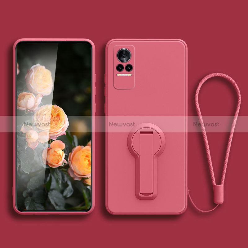 Ultra-thin Silicone Gel Soft Case Cover with Stand for Xiaomi Civi 1S 5G