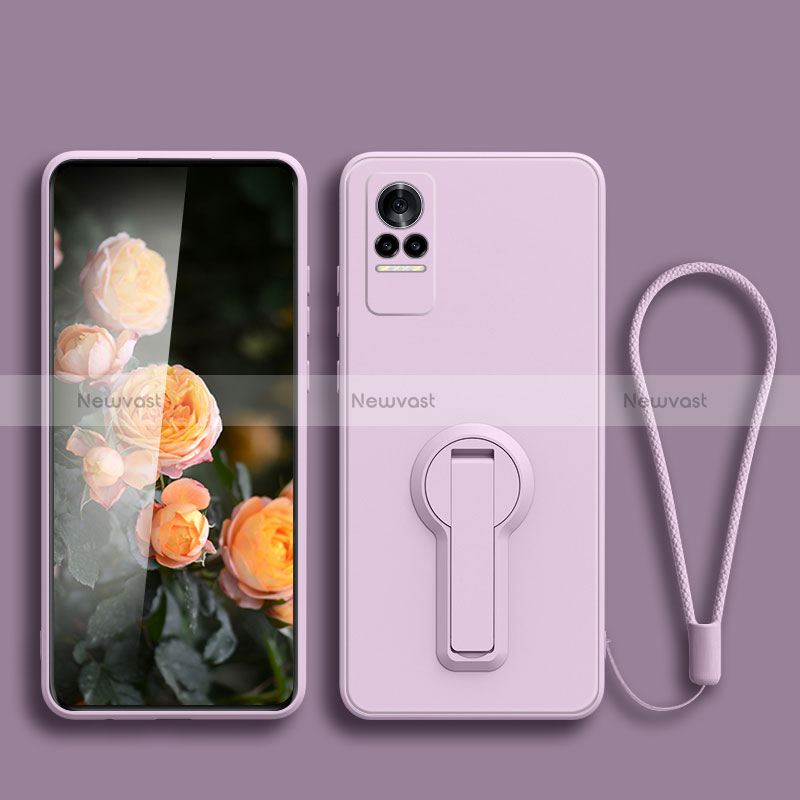 Ultra-thin Silicone Gel Soft Case Cover with Stand for Xiaomi Civi 1S 5G