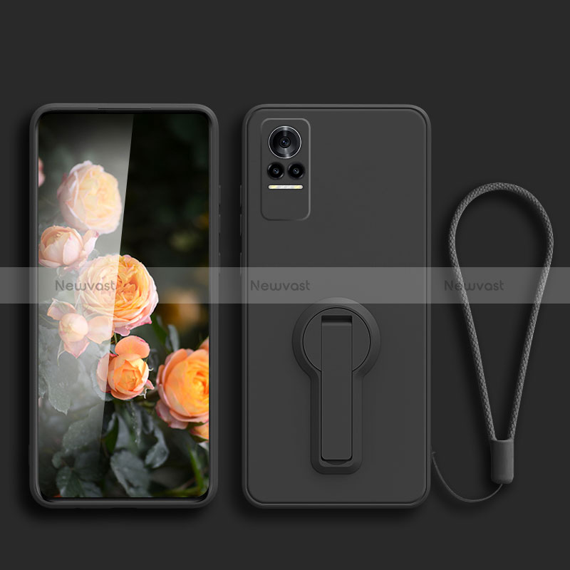 Ultra-thin Silicone Gel Soft Case Cover with Stand for Xiaomi Civi 1S 5G