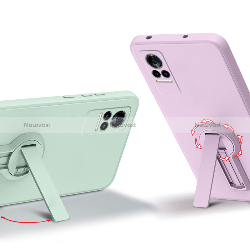 Ultra-thin Silicone Gel Soft Case Cover with Stand for Xiaomi Civi 5G