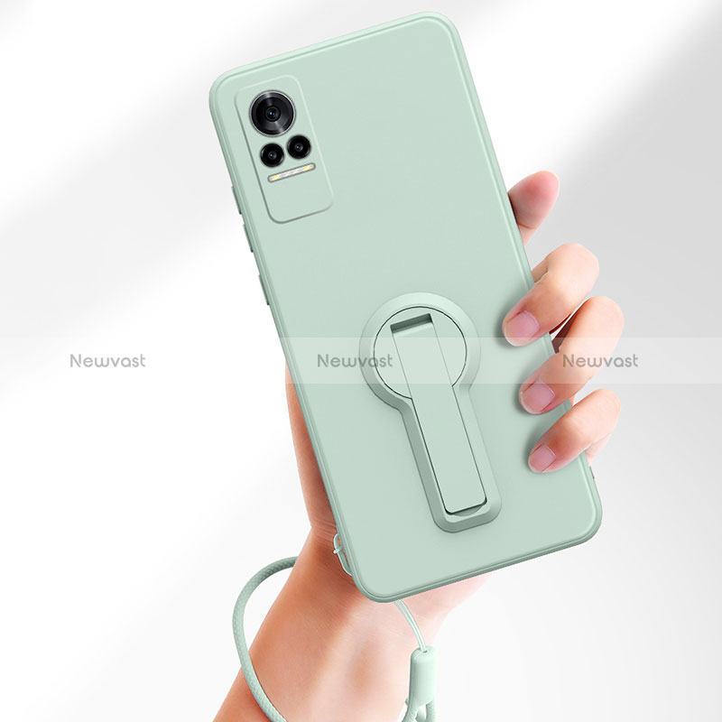 Ultra-thin Silicone Gel Soft Case Cover with Stand for Xiaomi Civi 5G