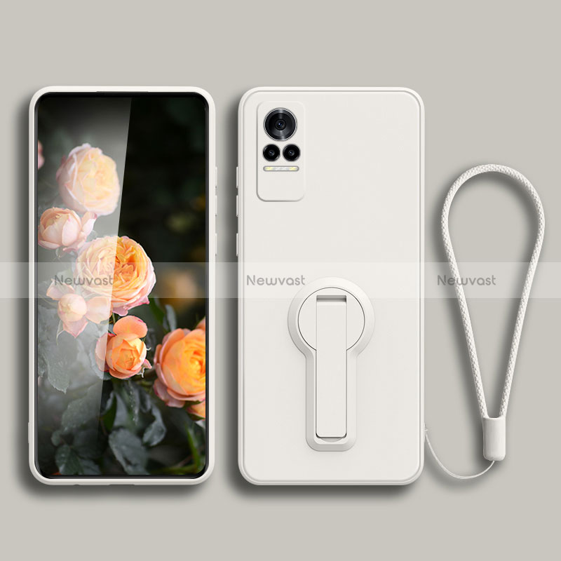 Ultra-thin Silicone Gel Soft Case Cover with Stand for Xiaomi Civi 5G White