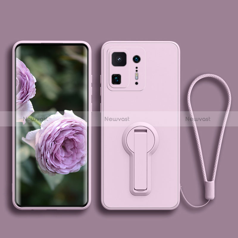 Ultra-thin Silicone Gel Soft Case Cover with Stand for Xiaomi Mi Mix 4 5G Clove Purple