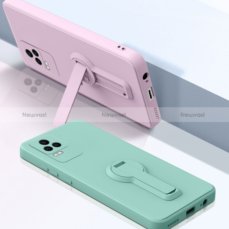 Ultra-thin Silicone Gel Soft Case Cover with Stand for Xiaomi Poco F4 5G